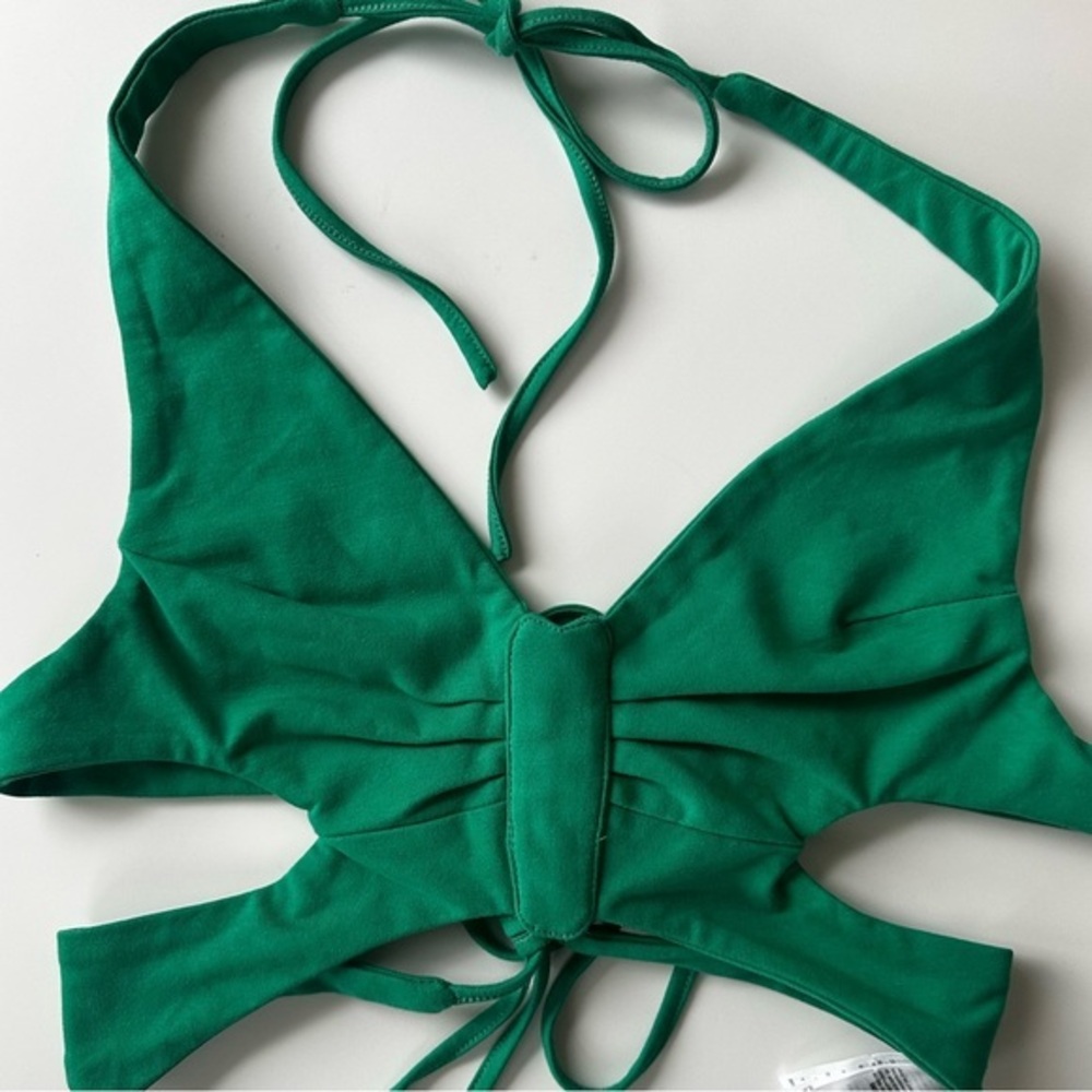 Edikted Green Butterfly Halter Cut Out Top | S